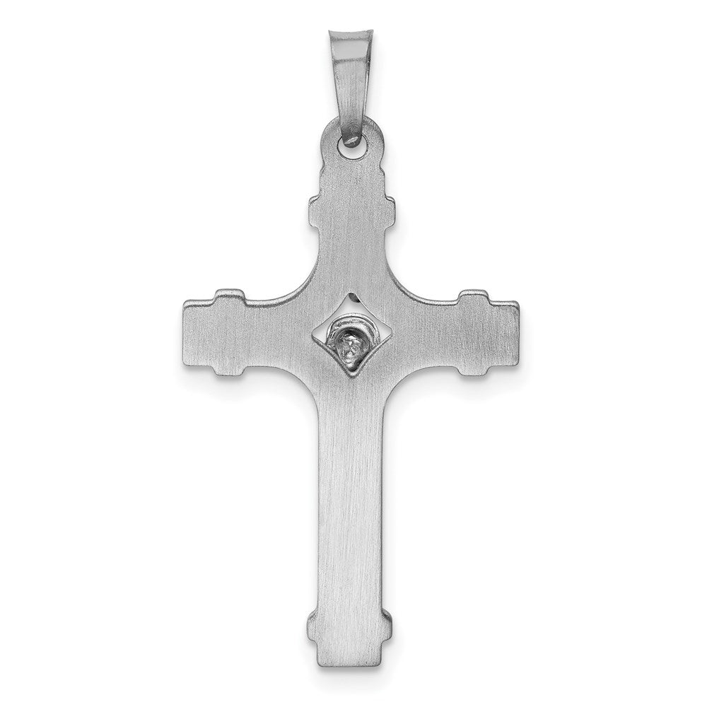 FJC Finejewelers 14 kt White Gold Polished INRI Religious Crucifix Cross Charm 32 mm x 17 mm