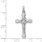 FJC Finejewelers 14 kt White Gold Polished INRI Religious Crucifix Cross Charm 32 mm x 17 mm