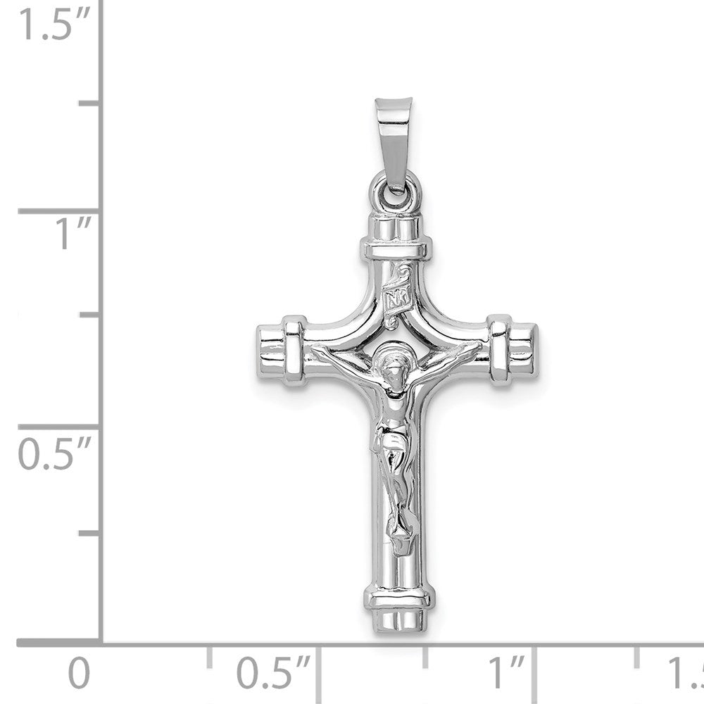 FJC Finejewelers 14 kt White Gold Polished INRI Religious Crucifix Cross Charm 32 mm x 17 mm