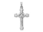 FJC Finejewelers 14 kt White Gold Polished INRI Religious Crucifix Cross Charm 32 mm x 17 mm