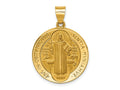FJC Finejewelers 14 kt Yellow Gold Polished/Satin St. Benedict Reversible Hollow Medal 30 x 22 mm