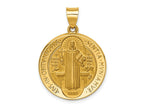 FJC Finejewelers 14 kt Yellow Gold Polished/Satin St. Benedict Reversible Hollow Medal 30 x 22 mm