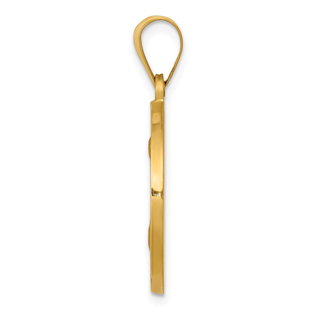 FJC Finejewelers 14 kt Yellow Gold Polished/Satin Hollow Spanish San Jose Medal Charm 27 x 18 mm
