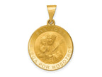FJC Finejewelers 14 kt Yellow Gold Polished/Satin Hollow Spanish San Jose Medal Charm 27 x 18 mm