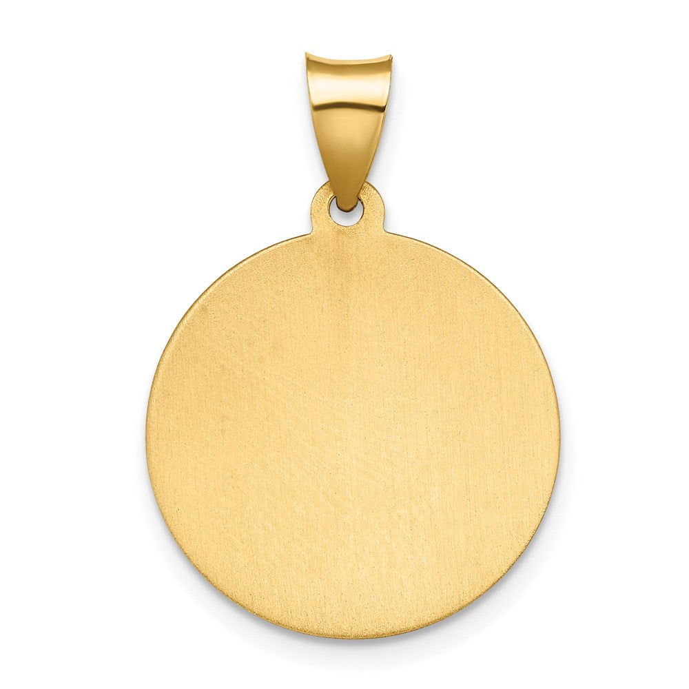 FJC Finejewelers 14 kt Yellow Gold Polished / Satin Hollow Spanish St. Lucy Medal Charm 26 x 18 mm