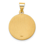 FJC Finejewelers 14 kt Yellow Gold Hollow Polished/Satin Round St. Edmund Medal 26 x 18 mm