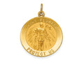 FJC Finejewelers 14 kt Yellow Gold Solid Polished/Satin Round St. Florian Medal 27 x 22 mm