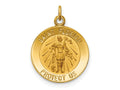 FJC Finejewelers 14 kt Yellow Gold Solid Polished/Satin Small St. Florian Medal 19 x 15 mm