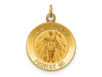 FJC Finejewelers 14 kt Yellow Gold Solid Polished/Satin Small St. Florian Medal 19 x 15 mm