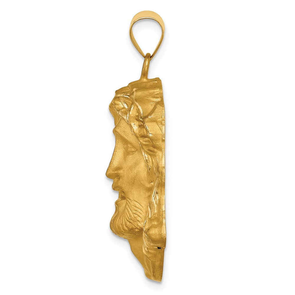 FJC Finejewelers 14 kt Yellow Gold Hollow Polished/Satin Large Jesus Medal