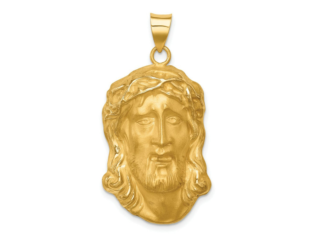FJC Finejewelers 14 kt Yellow Gold Hollow Polished/Satin Large Jesus Medal