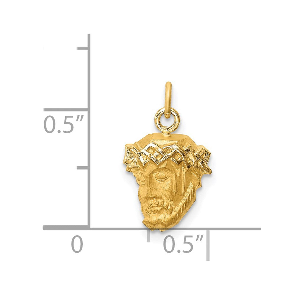FJC Finejewelers 14 kt Yellow Gold Hollow Polished/Satin Small Jesus Medal