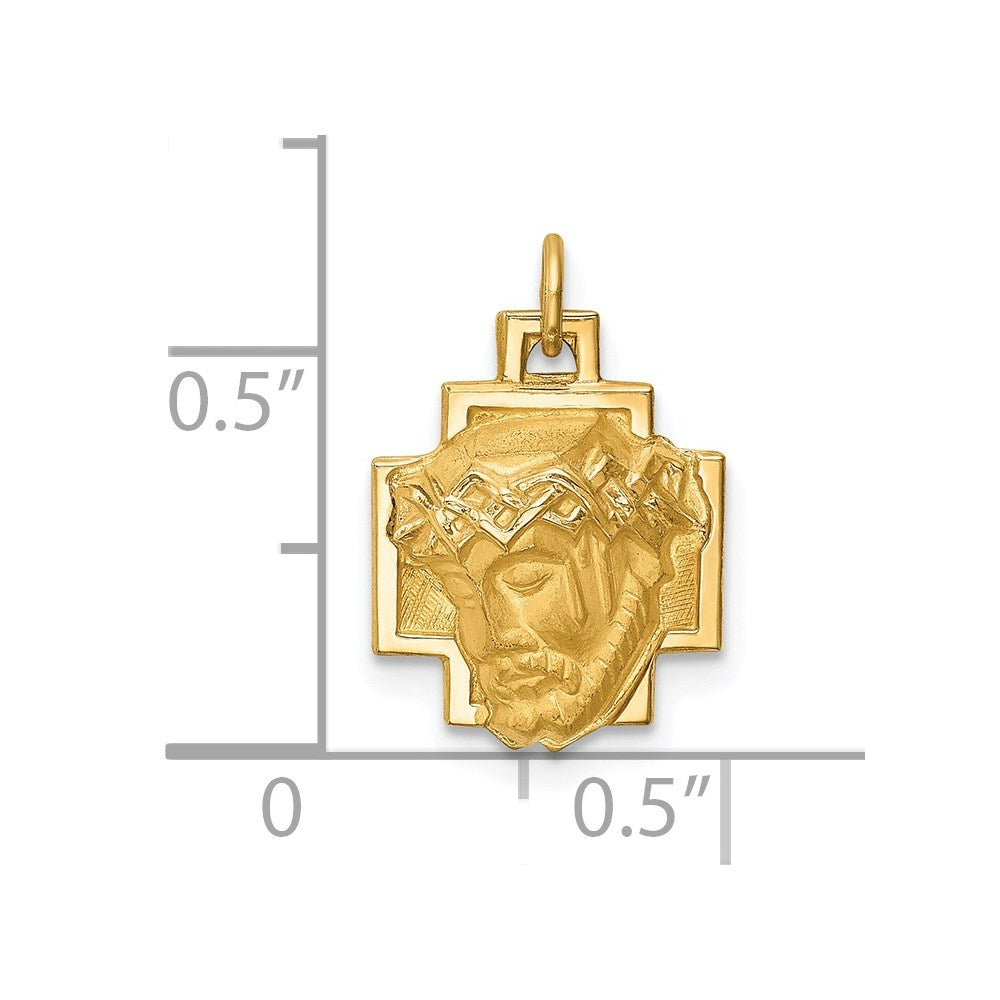 FJC Finejewelers 14 kt Yellow Gold Hollow Polished/Satin Small Jesus Cross Medal