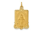FJC Finejewelers 14 kt Yellow Gold Solid Polished/Satin Large Rectangle Framed Miraculous Medal 26 x 14 mm