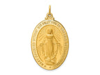 FJC Finejewelers 14 kt Yellow Gold Solid Polished/Satin Large Oval Miraculous Medal 41 x 24 mm