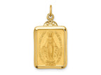 FJC Finejewelers 14 kt Yellow Gold Solid Polished/Satin Rectangle with Fan Top Miraculous Medal 28 x 15 mm