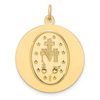 FJC Finejewelers 14 kt Yellow Gold Solid Polished/Satin Round Miraculous Medal 30 x 24 mm