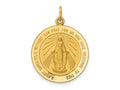FJC Finejewelers 14 kt Yellow Gold Solid Polished/Satin Medium Round Miraculous Medal 27 x 20 mm