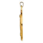 FJC Finejewelers 14 kt Yellow Gold Solid Polished/Satin Large Raised Round Milagrosa Medal 42 x 34 mm
