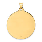 FJC Finejewelers 14 kt Yellow Gold Solid Polished/Satin Large Raised Round Milagrosa Medal 42 x 34 mm
