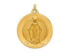 FJC Finejewelers 14 kt Yellow Gold Solid Polished/Satin Large Raised Round Milagrosa Medal 42 x 34 mm
