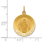 FJC Finejewelers 14 kt Yellow Gold Solid Polished/Satin Small Round Miraculous Medal 25 x 18 mm
