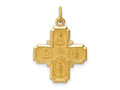 FJC Finejewelers 14 kt Yellow Gold Solid Polished/Satin Small 4-Way Medal 25 x 17 mm