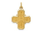 FJC Finejewelers 14 kt Yellow Gold Solid Polished/Satin Small 4-Way Medal 25 x 17 mm
