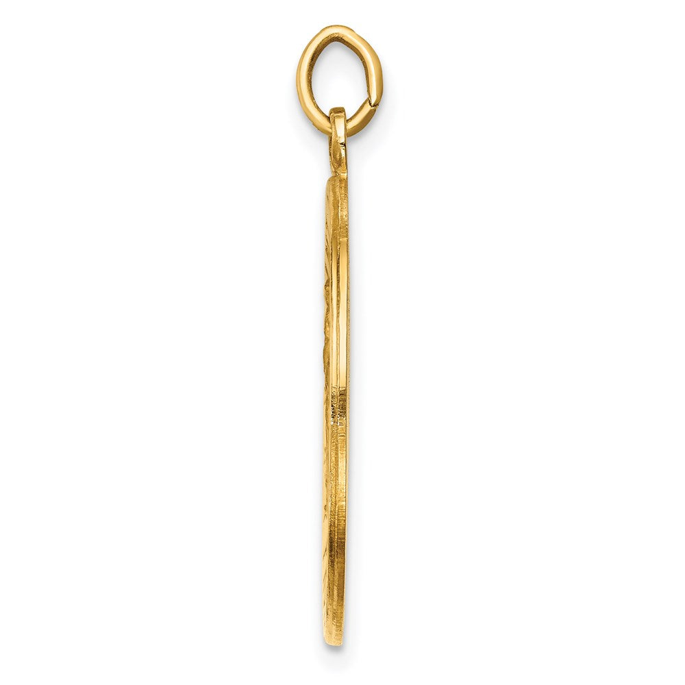 FJC Finejewelers 14 kt Yellow Gold Solid Polished/Satin Medium Round St. Christopher Medal 29 x 22 mm