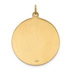FJC Finejewelers 14 kt Yellow Gold Solid Polished/Satin Large Round St. Christopher Medal 31 x 24 mm