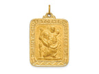 FJC Finejewelers 14 kt Yellow Gold Solid Polished/Satin Large Rectangle St. Christopher Medal 39 x 25 mm
