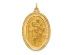 FJC Finejewelers 14 kt Yellow Gold Solid Polished/Satin Beaded Edge St. Christopher Medal 41 x 25 mm