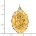 FJC Finejewelers 14 kt Yellow Gold Solid Polished/Satin Large Oval St. Christopher Medal 39 x 23 mm