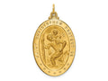 FJC Finejewelers 14 kt Yellow Gold Solid Polished/Satin Large Oval St. Christopher Medal 39 x 23 mm