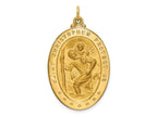 FJC Finejewelers 14 kt Yellow Gold Solid Polished/Satin Large Oval St. Christopher Medal 39 x 23 mm