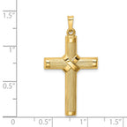 FJC Finejewelers 14 kt Yellow Gold Hollow Polished Center X Cross 36 x 19 mm