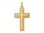 FJC Finejewelers 14 kt Yellow Gold Hollow Polished Rope Edge Latin Cross 34 x 18 mm