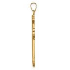 FJC Finejewelers 14 kt Yellow Gold Hollow Polished Woven Fleur de Lis Cross 39 mm