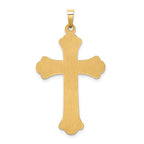 FJC Finejewelers 14 kt Yellow Gold Hollow Polished Woven Fleur de Lis Cross 39 mm