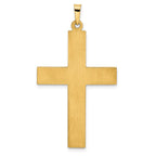FJC Finejewelers 14 kt Yellow Gold Hollow Polished Stripe Design Latin Cross 42 x 23 mm