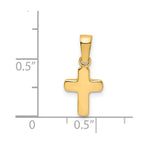 FJC Finejewelers 14 kt Yellow Gold Polished Hollow Latin Cross Charm 18 x 9 mm