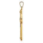 FJC Finejewelers 14 kt Two Tone Gold Hollow Polished Cross with Center Cross 35 mm