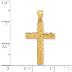 FJC Finejewelers 14 kt Yellow Gold Nugget Cross Charm 32 x 17 mm