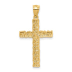 FJC Finejewelers 14 kt Yellow Gold Nugget Cross Charm 32 x 17 mm