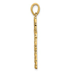 FJC Finejewelers 14 kt Yellow Gold Nugget Cross Charm 37 x 20 mm