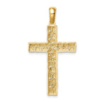 FJC Finejewelers 14 kt Yellow Gold Nugget Cross Charm 37 x 20 mm