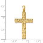 FJC Finejewelers 14 kt Yellow Gold Nugget Cross Charm 37 x 20 mm