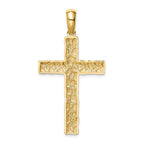 FJC Finejewelers 14 kt Yellow Gold Nugget Cross Charm 45 x 24 mm