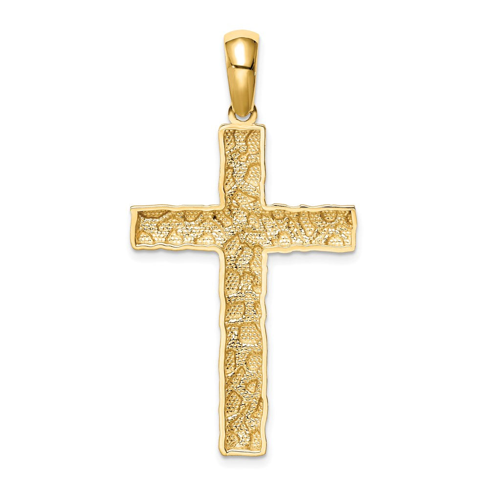 FJC Finejewelers 14 kt Yellow Gold Nugget Cross Charm 45 x 24 mm