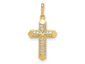 FJC Finejewelers 14 kt Yellow Gold Cross CZ Charm 22 x 11 mm